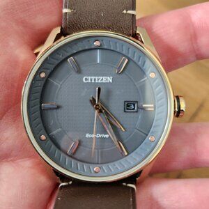 DRIVE FROM CITIZEN MENS BROWN LEATHER STRAP WATCH w/ ORIGINAL BOX
